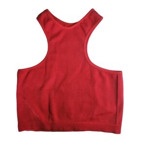 Wild Fable Red Ribbed Racerback Crop Tank Top Size S Y2K Athleisure Stretch